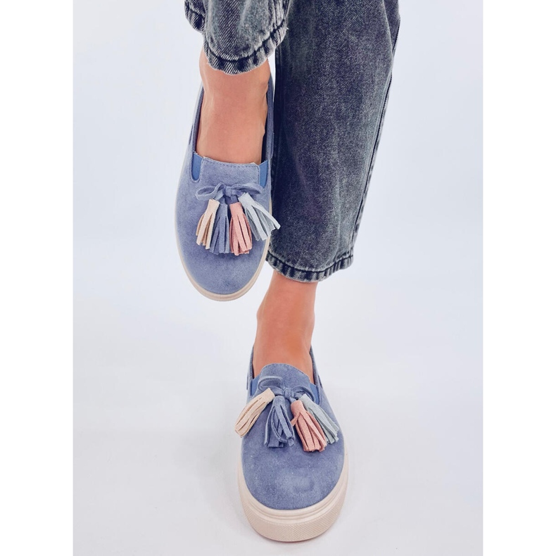 Blaue Krauss-Loafer mit Quasten 1