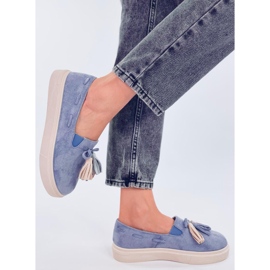 Blaue Krauss-Loafer mit Quasten 2