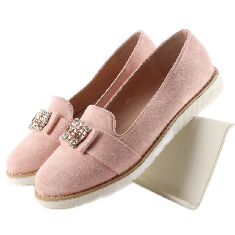 Loafer aus pastellfarbenem Wildleder T245 Pink rosa 1
