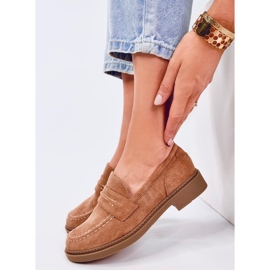 Antye Camel Wildleder-Mokassins für Damen braun 1