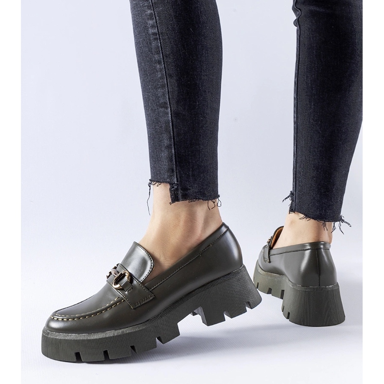 Grüne Mokassins mit Cerzeto-Schnalle 1