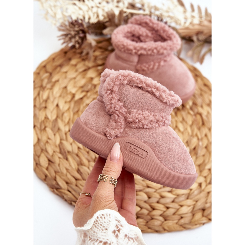 Kinder-Schneestiefel mit Klettverschluss, Rosa, Unitia 2