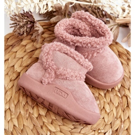 Kinder-Schneestiefel mit Klettverschluss, Rosa, Unitia 5