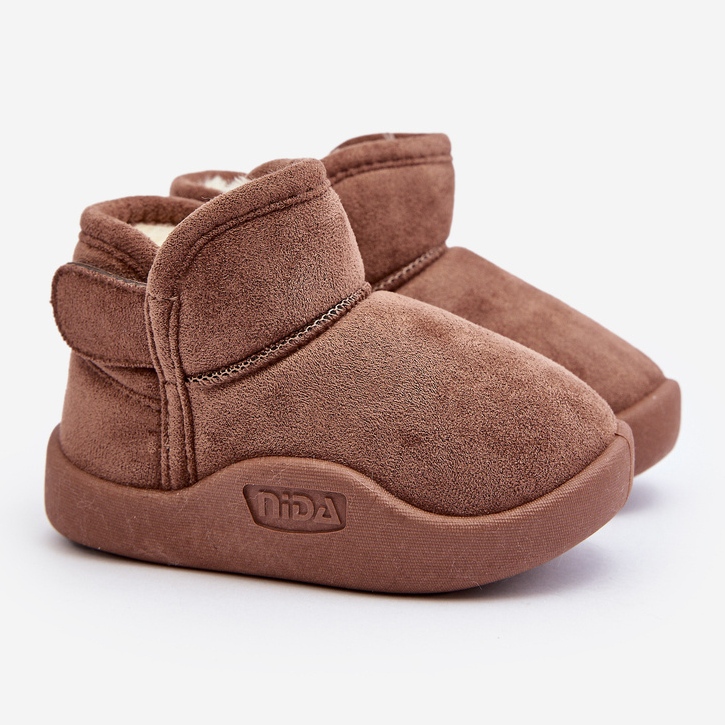 Braune, pelzisolierte Benigna-Schneestiefel für Kinder 1