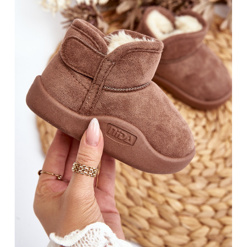 Braune, pelzisolierte Benigna-Schneestiefel für Kinder 2