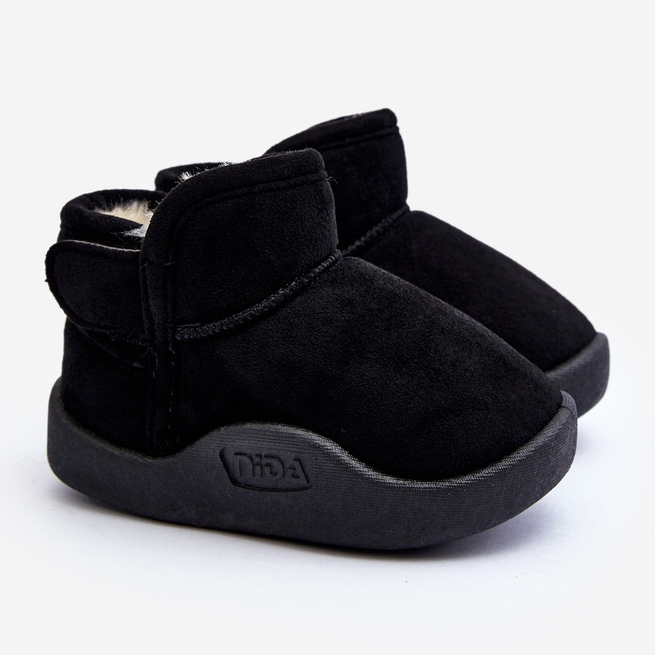 Schwarze Benigna Kinder-Schneestiefel mit Fellfutter 1