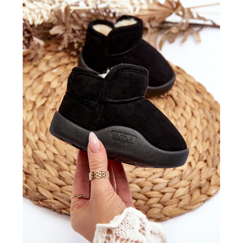 Schwarze Benigna Kinder-Schneestiefel mit Fellfutter 2