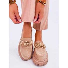 Heidi Khaki-Slipper mit Kristallen beige 1