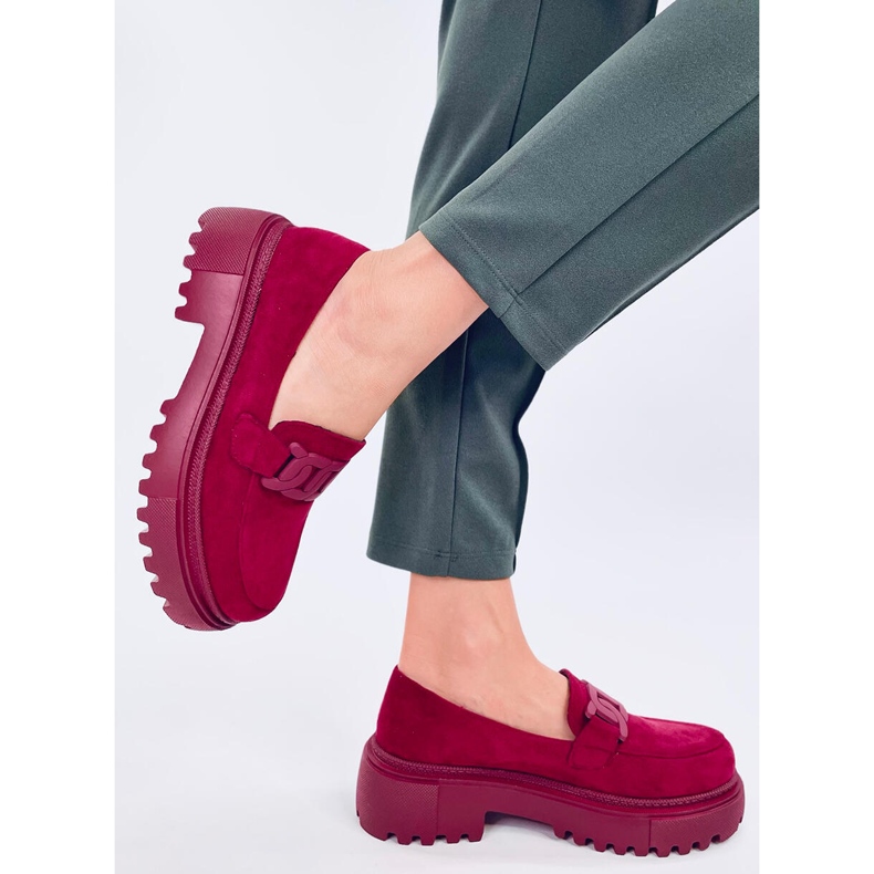 Leena Bordeux Plateau-Loafer mit Schnalle rot 2