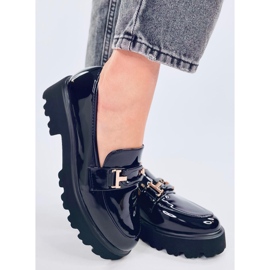 Manff Mokassins aus schwarzem Lackleder 1