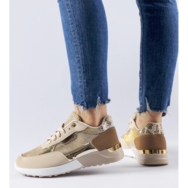 Beige Glitzer-Sneaker von Roganzuolo 1