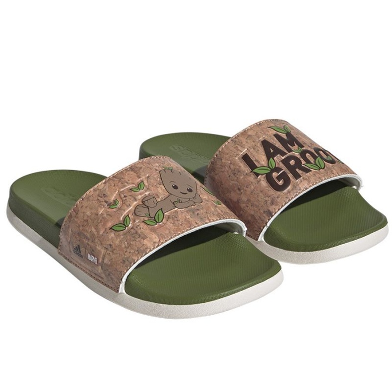 Adidas Adilette Comfort Jr ID8029 Flip-Flops grün 1