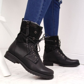 Jezzi W JEZ254A Schnür- und Reißverschlusstasche, schwarz 2