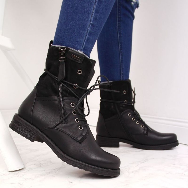 Jezzi W JEZ254A Schnür- und Reißverschlusstasche, schwarz 2