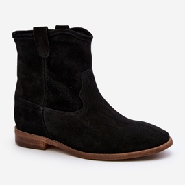 Zazoo 2326 Damen-Slip-On-Stiefeletten aus Wildleder, Schwarz 2