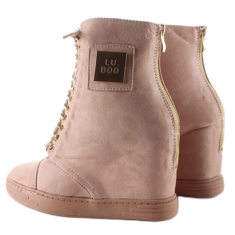 Schnürsneaker mit B-2 Pink-Plakette rosa 2