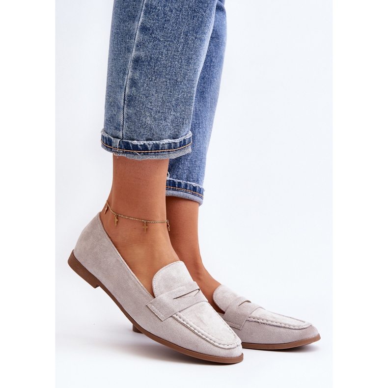 Klassische Mokassins für Damen in Grau Olevin 2