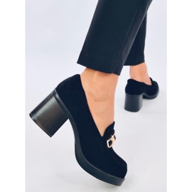 Corinai Schwarze Slipper mit hohen Absätzen 1