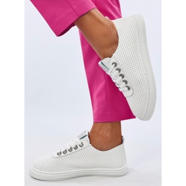 Pluss All White durchbrochene Damen-Sneaker weiß 1