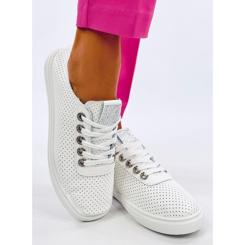 Pluss All White durchbrochene Damen-Sneaker weiß 2