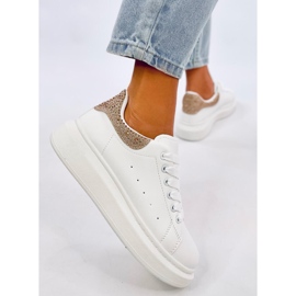 Parkss WHITE/GOLD Plateau-Sneaker mit Strasssteinen weiß 2
