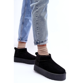 Damen Wildleder Schneestiefel schwarz 5