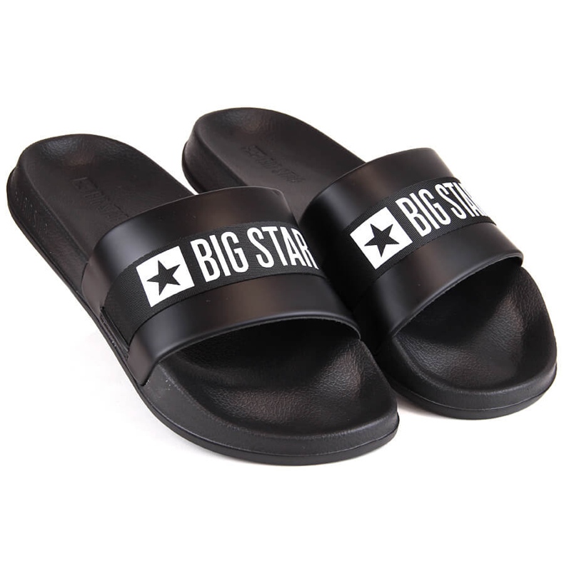 Schwarze Herren-Flip-Flops aus ökologischem Leder Big Star LL174457 1