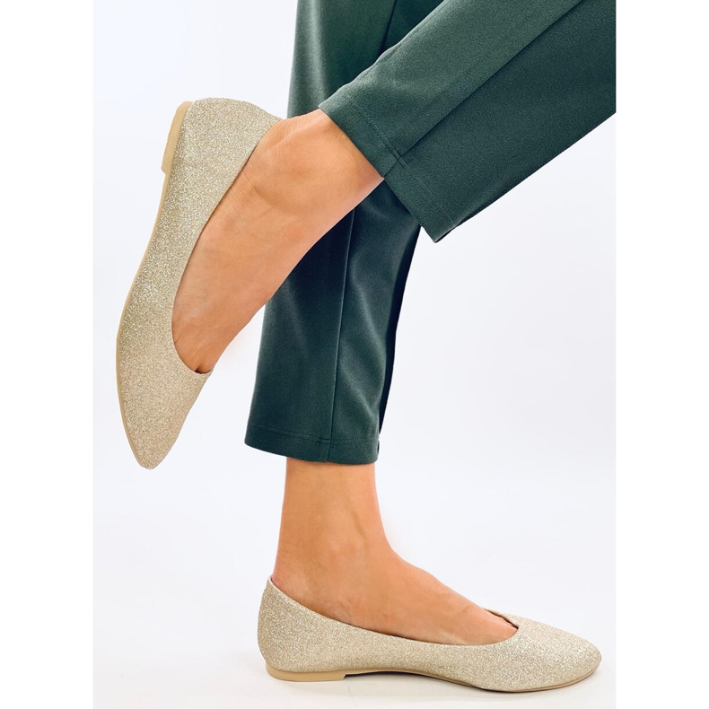 Chiesa Gold Glitter Ballerinas golden 2