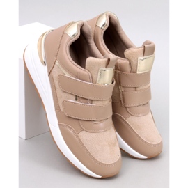 Moulton Khaki-Sneaker mit Keilabsatz und Klettverschluss beige 1