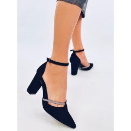 Ingrid Schwarze Pumps mit hohen Absätzen und Strasssteinen 2