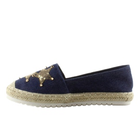 Canvas-Espadrilles mit CV-353 Dk Nieten. Blau marineblau 1