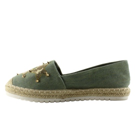 Canvas-Espadrilles mit CV-353 Green Nieten grün 1
