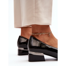 Vinceza Damen-Lackschuhe mit niedrigem Absatz, Schwarz Marilni 1