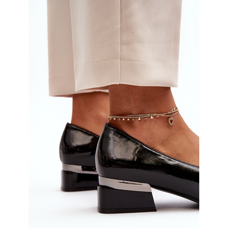 Vinceza Damen-Lackschuhe mit niedrigem Absatz, Schwarz Marilni 1