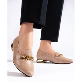 Beige Damen-Herrenstiefel mit spitzer Zehenpartie von Daszyński 1