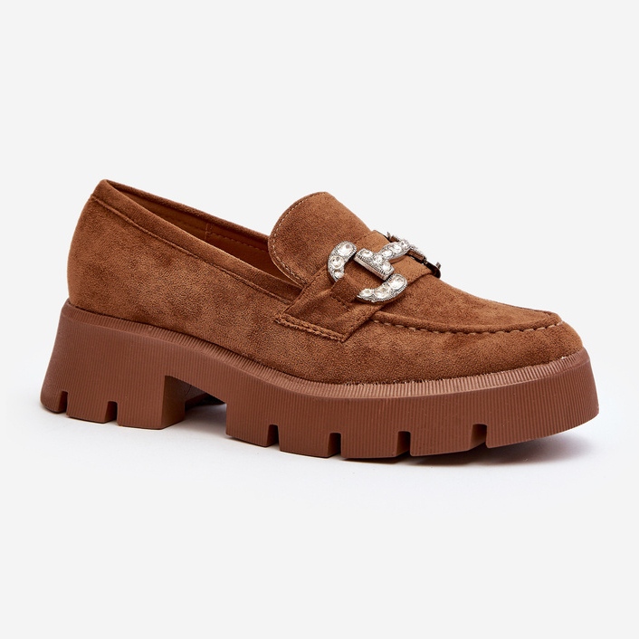 Damen-Mokassins mit Verzierung Camel Ellise braun 1