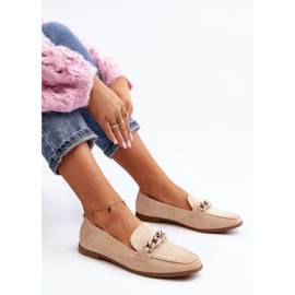 Damen-Mokassins mit Kette Beige Ambrise 2