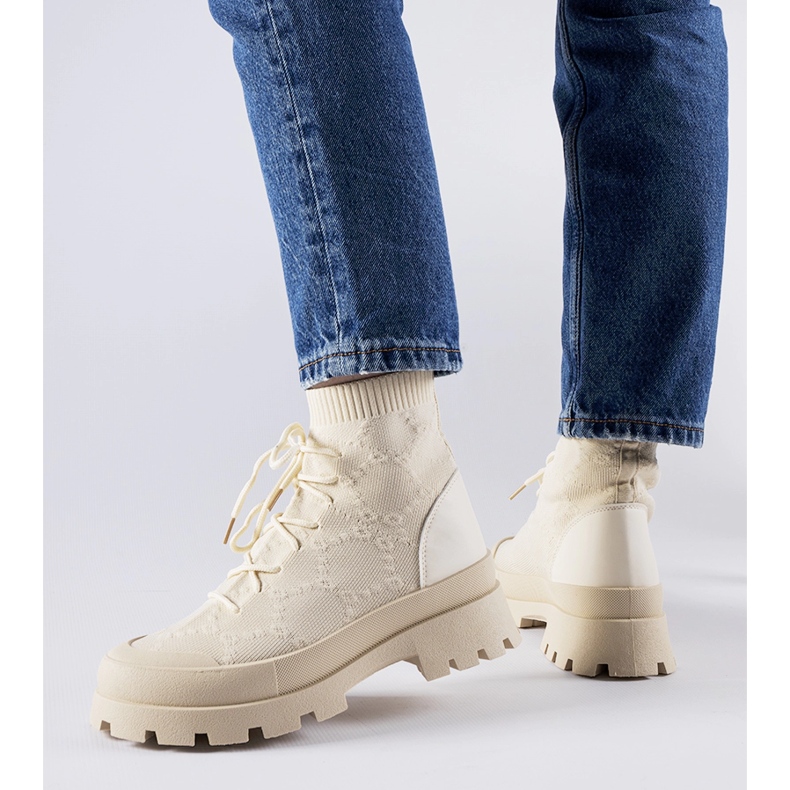 Beigefarbene High-Top-Sneaker Éric 1