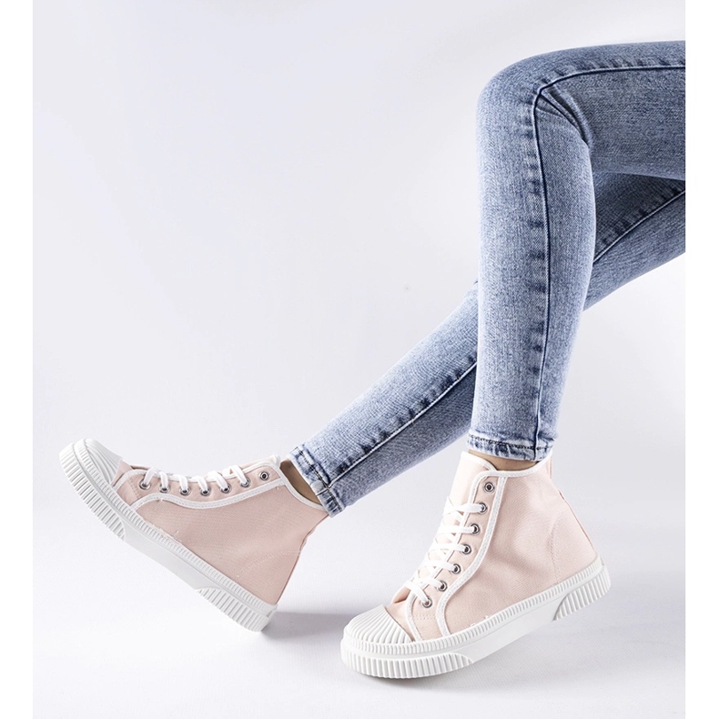 Rosa High-Top-Sneaker von Pozzuolo 1