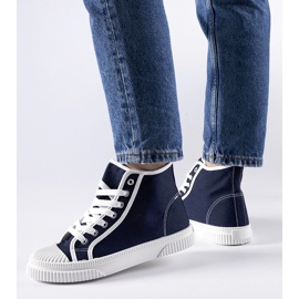 Marineblaue High-Top-Sneaker von Pozzuolo 1