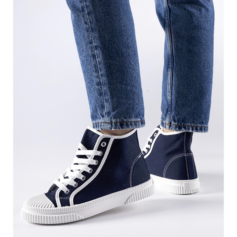 Marineblaue High-Top-Sneaker von Pozzuolo 1