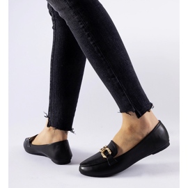 Schwarze Mokassins mit Sovera-Schnalle 1