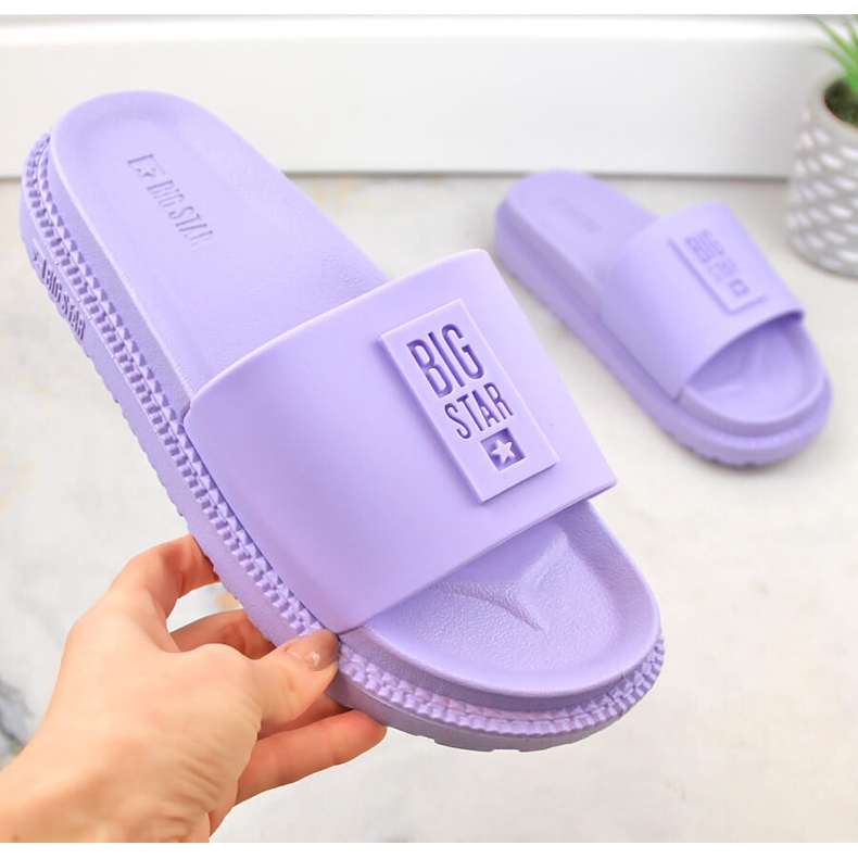 Lila Plateau-Flip-Flops für Damen Big Star LL274426 violett 1