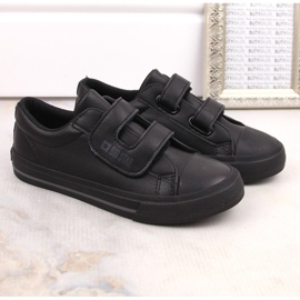 Kinder-Sneaker aus ökologischem Leder mit Klettverschluss, schwarz Big Star LL374073 2