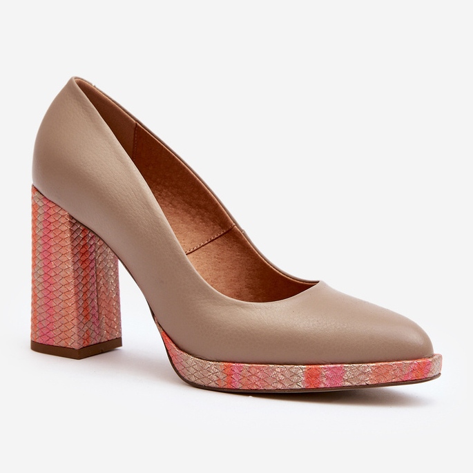 Laura Messi 2746 Beige Pumps mit hohem Absatz 1