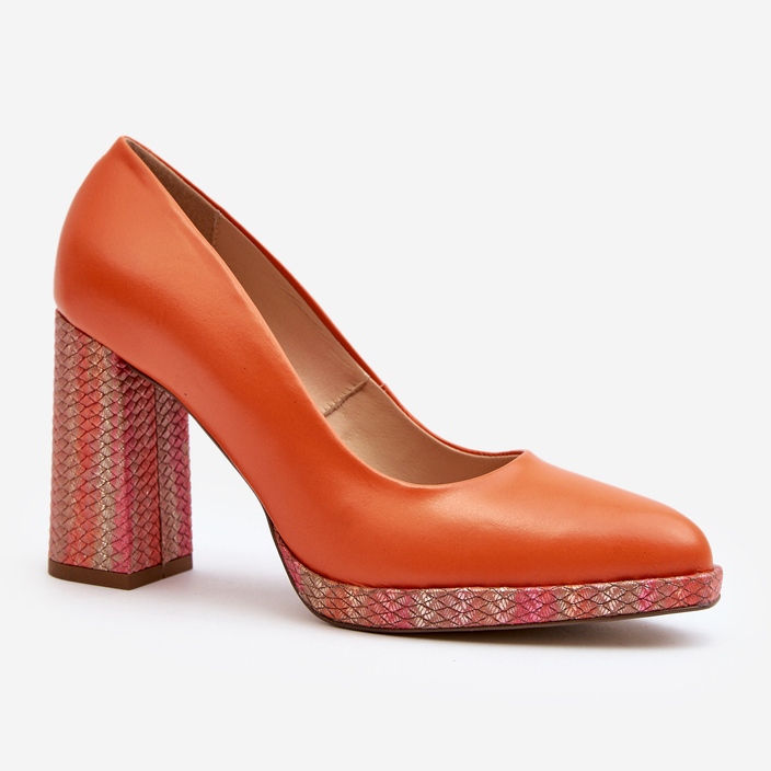 Laura Messi 2746 Orange High Heel Pumps 1
