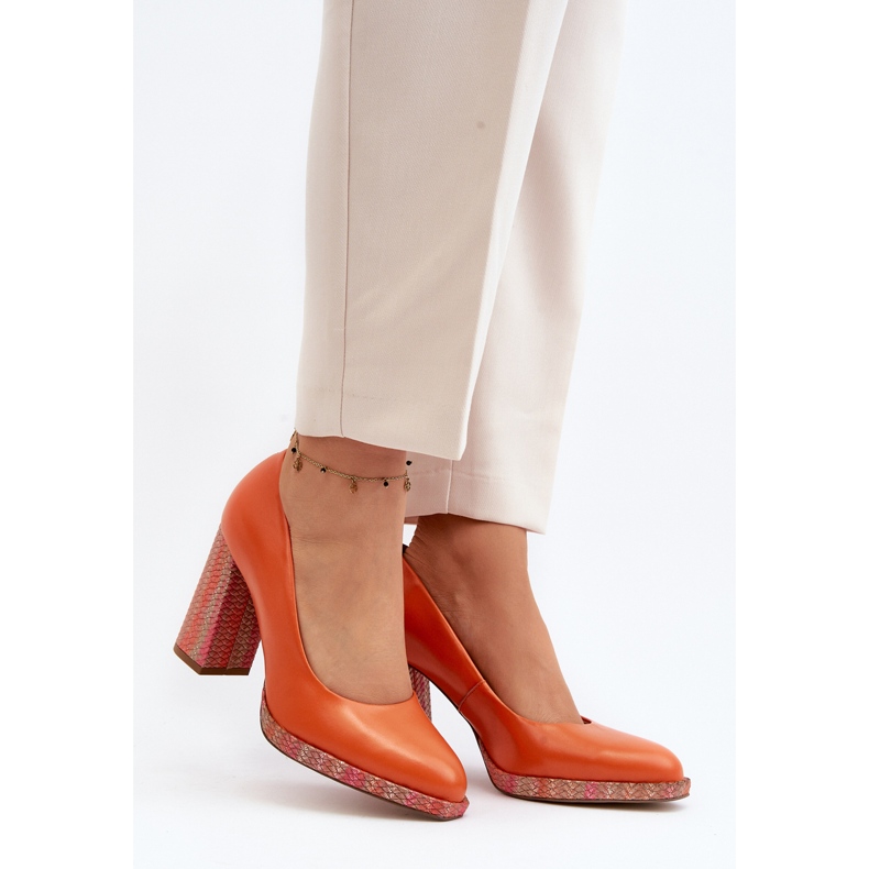 Laura Messi 2746 Orange High Heel Pumps 2