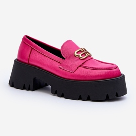 Zazoo 20164 Damen-Loafer aus Naturleder, Fuchsia rosa 2