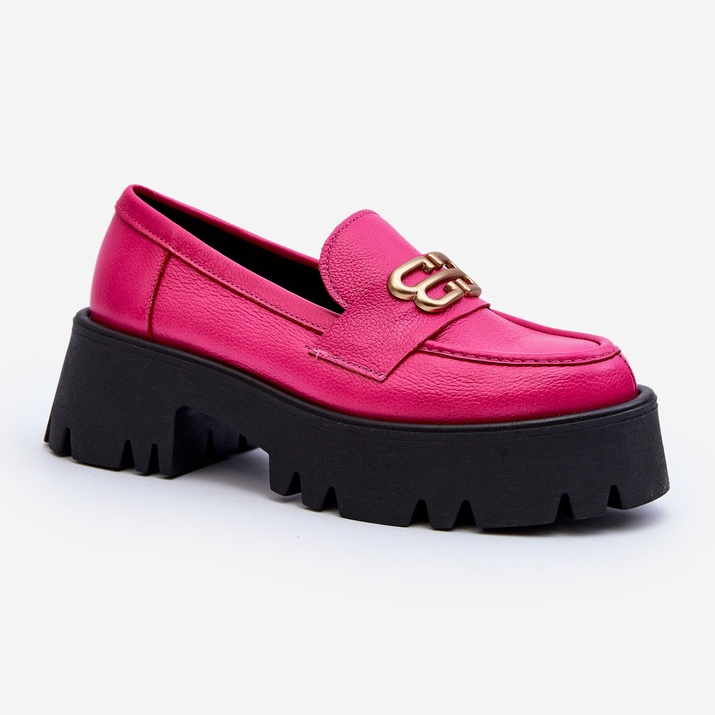 Zazoo 20164 Damen-Loafer aus Naturleder, Fuchsia rosa 2