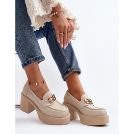 Zazoo 20170 Damen-Lederschuhe mit hohem Absatz, hellbeige 1